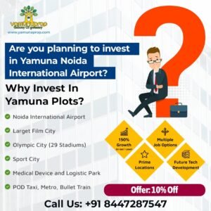 Strategically located real estate near Noida International Airport, offering lucrative investment opportunities with high ROI and promising growth prospects